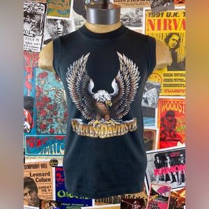 1980’s Vintage single stitched Harley 3D emblem tank